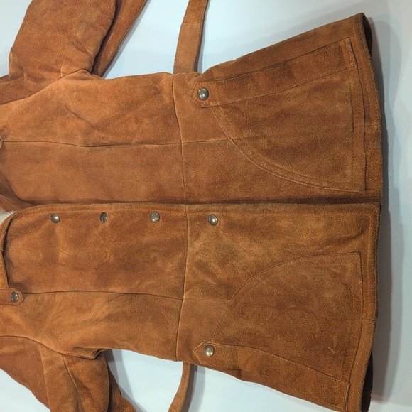 VTG Leatherscapade suede belted, snap up jacket W  pile furry interior. Small - Picture 3 of 16